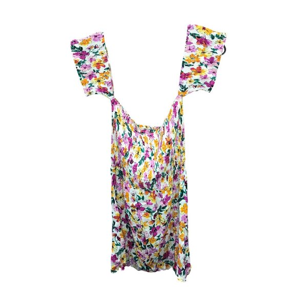 Pink White Floral Pattern Seersucker Dress - Picture 1 of 4